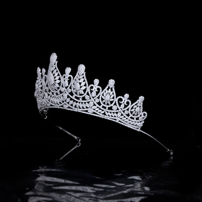 Silver tiara on a black background