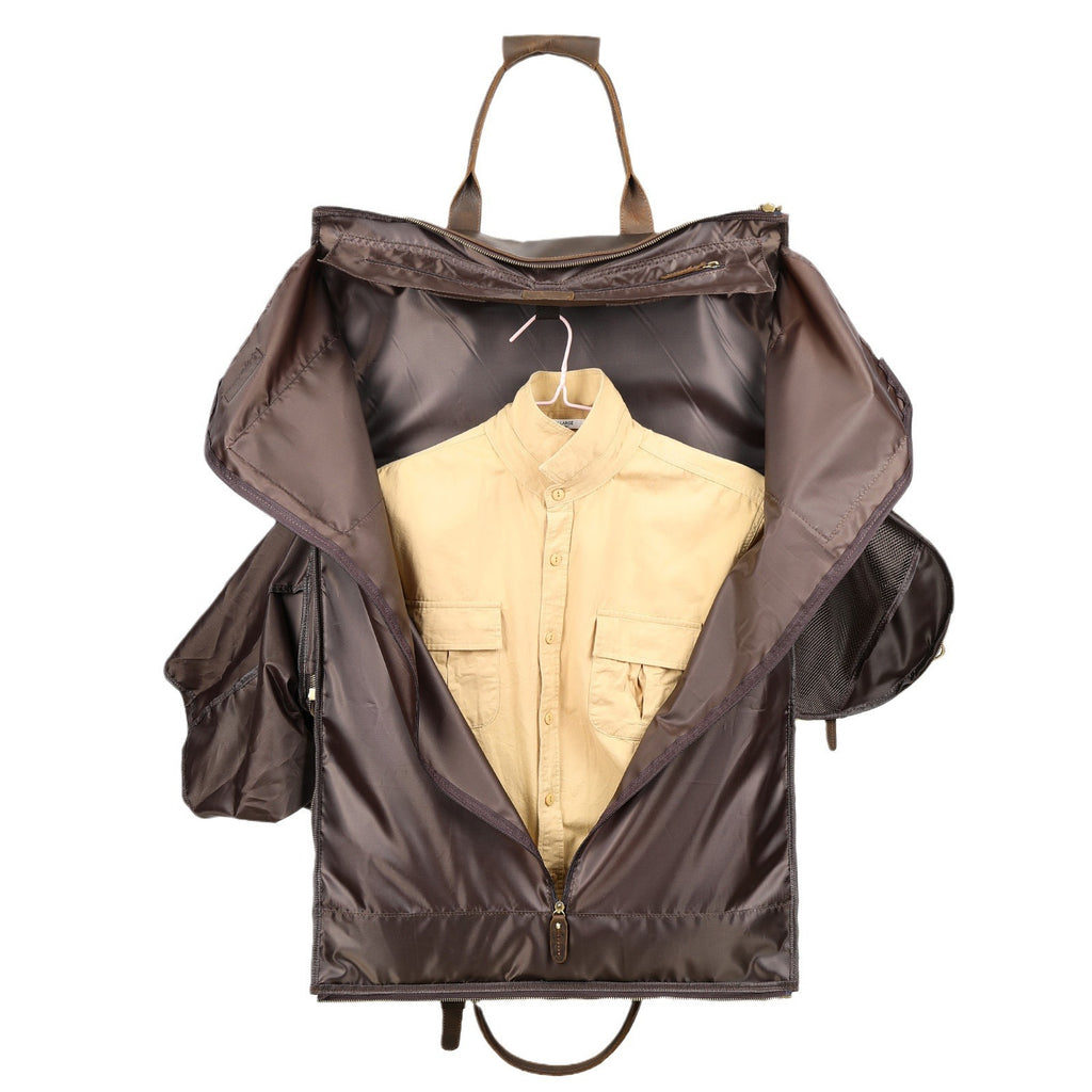 Brown raincoat with a beige shirt inside on a white background