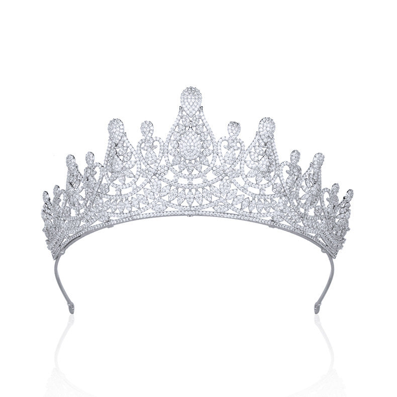 Silver tiara on a white background