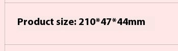 Text indicating product size 210*47*44mm on a light pink background