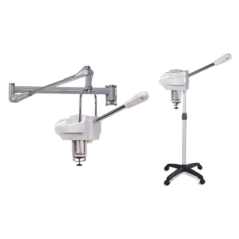 Two medical lamp stands on a white background