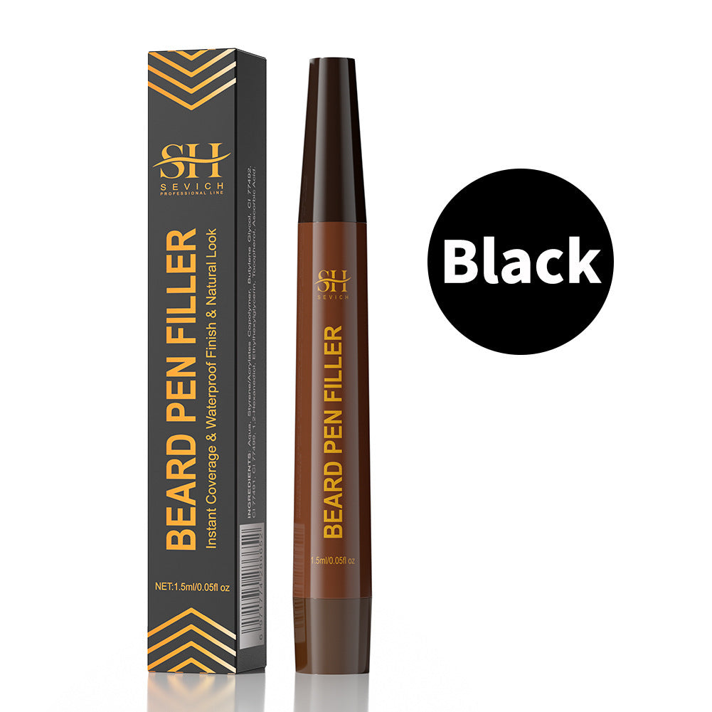 Beard pen filler with packaging and 'Black' label on a white background