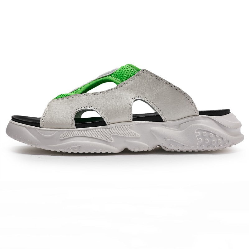 Summer Leather One-Word Slide — Thick Sole Unisex