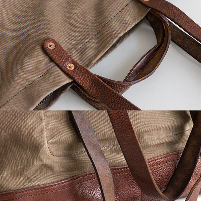 Close-up of a brown bag with leather strap on a white background