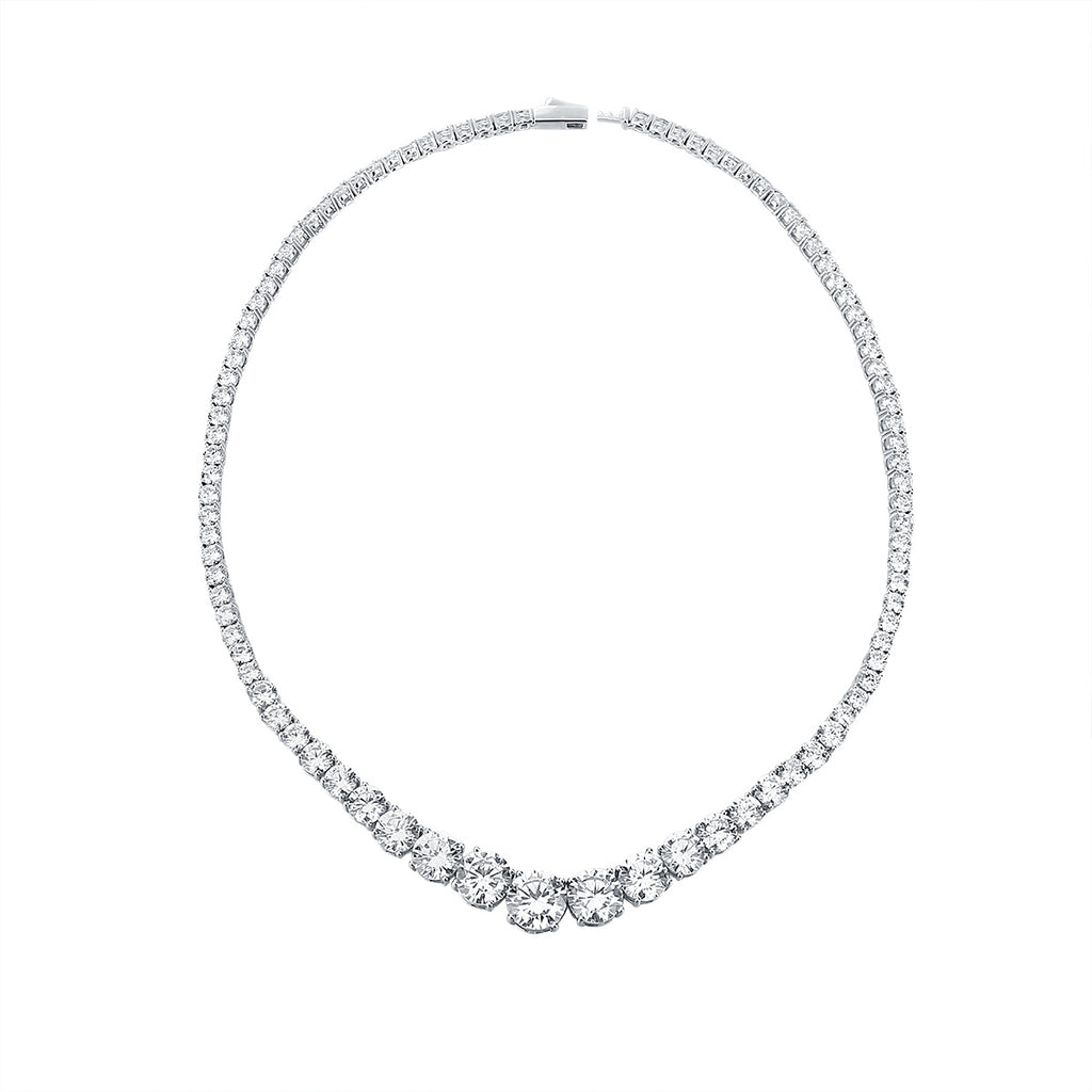 Diamond necklace on a white background