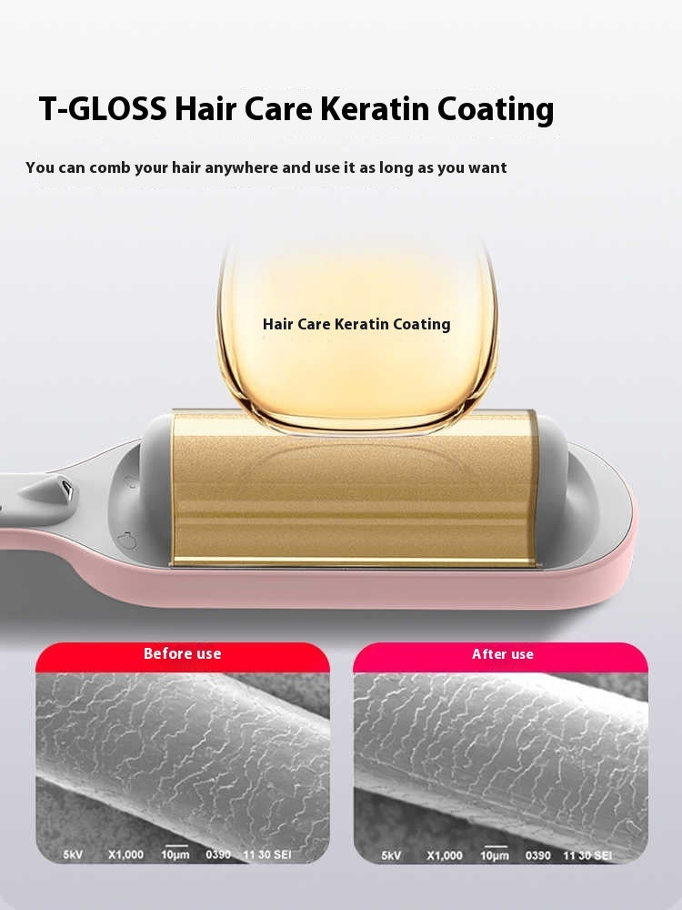 T-GLOSS Hair Care Keratin Coating product with before and after images on a gray background