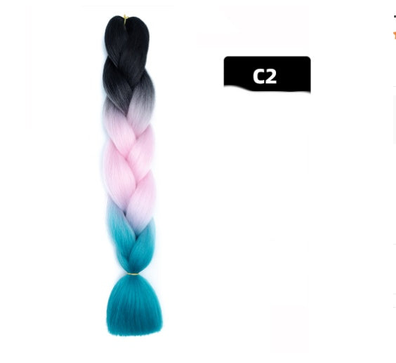 Colorful Big Braid High-Temp Silk African Style Wig