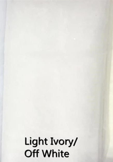 Light ivory/off white fabric swatch with text label