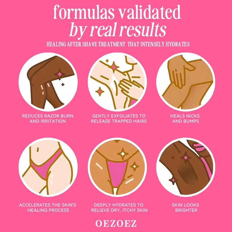 Oezoez product advertisement with icons and text on a pink background