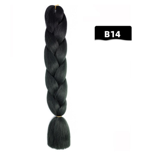 Black braided hair extension labeled B14 on a white background