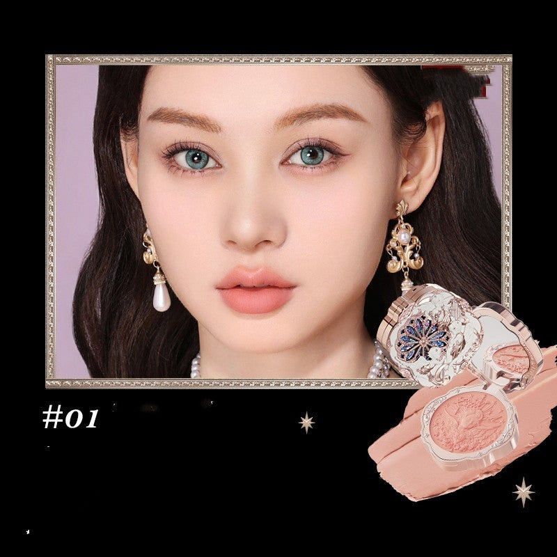 Close-up of a person wearing earrings with a makeup product on a black background