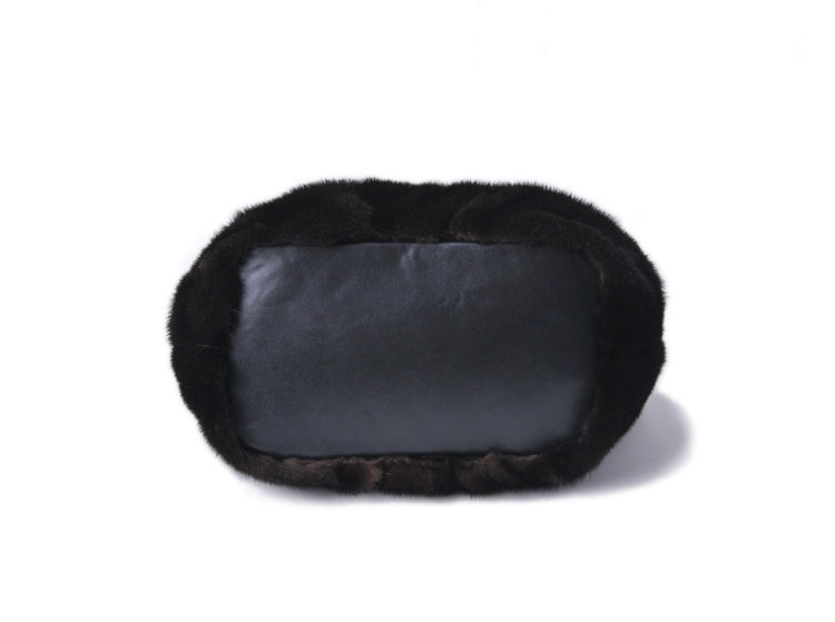 Women's Mink Fur Wrap Handbag - Magnetic Buckle
