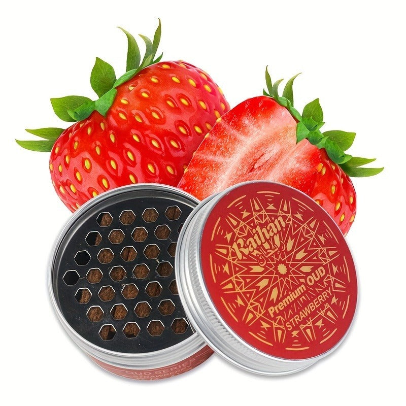 Graham's strawberry-flavored product with a close-up of strawberries on a white background