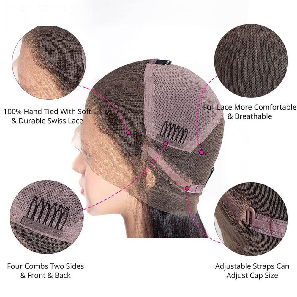 Wig cap with detailed features on a white background