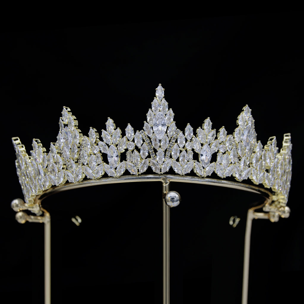 Elegant diamond tiara on a black background