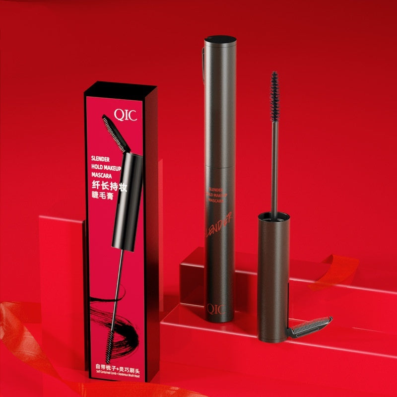 Mascara with packaging on a red background