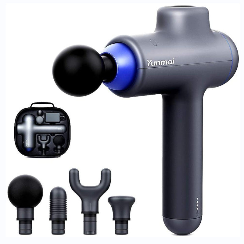Yunmai massage gun with attachments on a white background