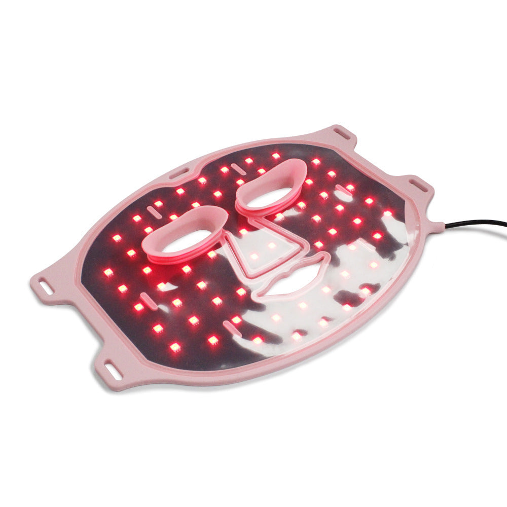 LED light-up skull mask with red lights on a white background