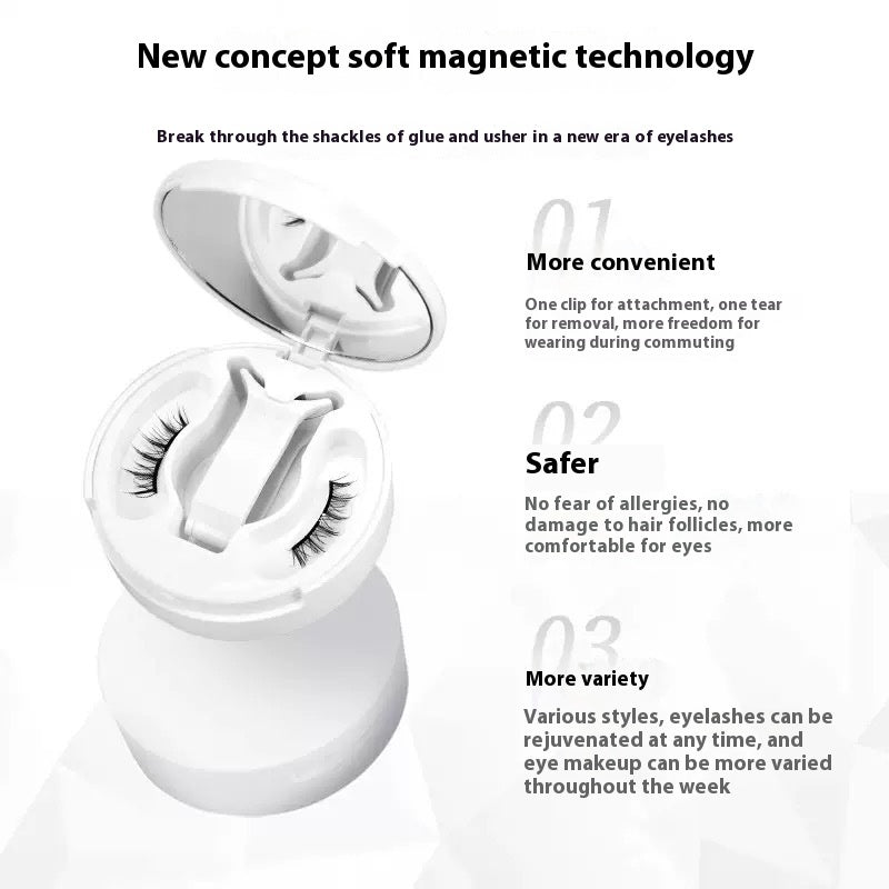 Eyelash holder with text highlighting new concept soft magnetic technology