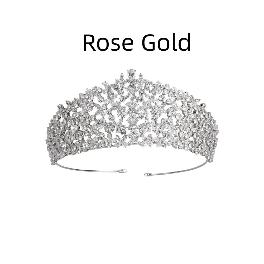 Rose gold tiara on a white background with 'Rose Gold' text above it.