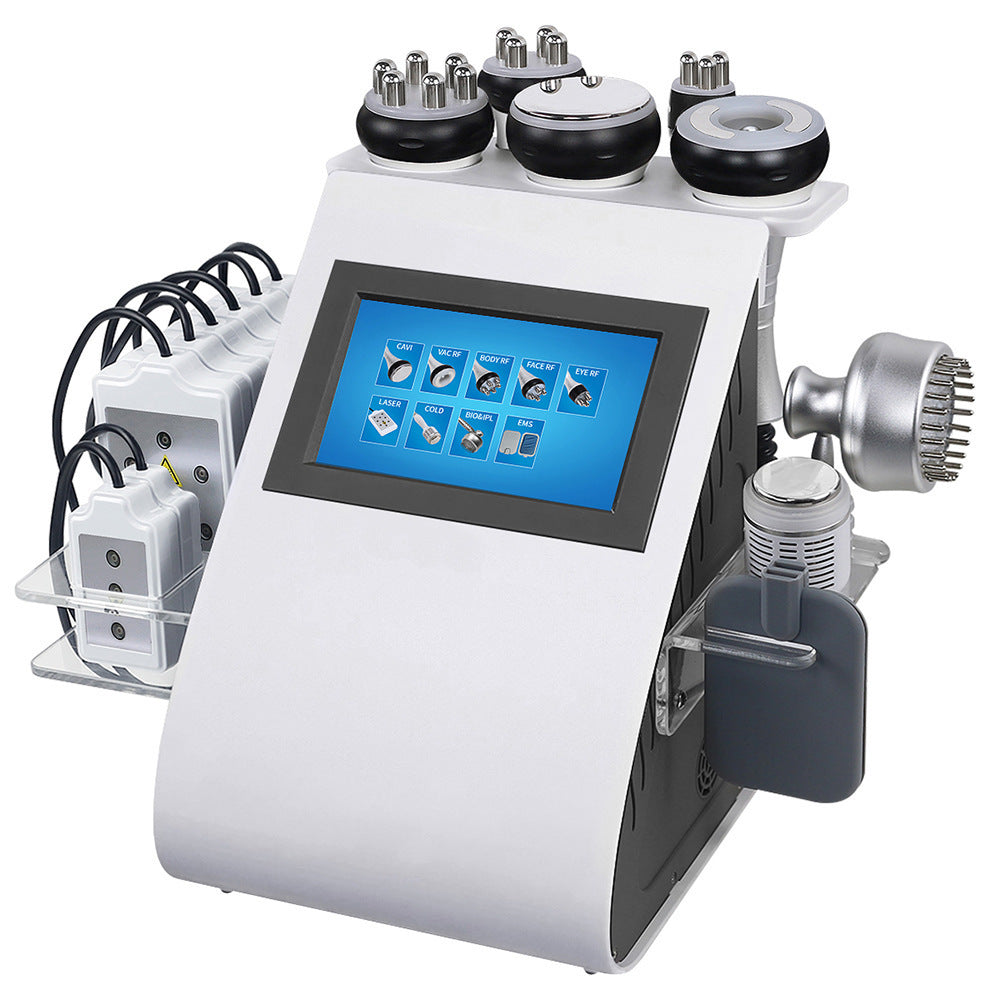 White medical device with digital display on a white background
