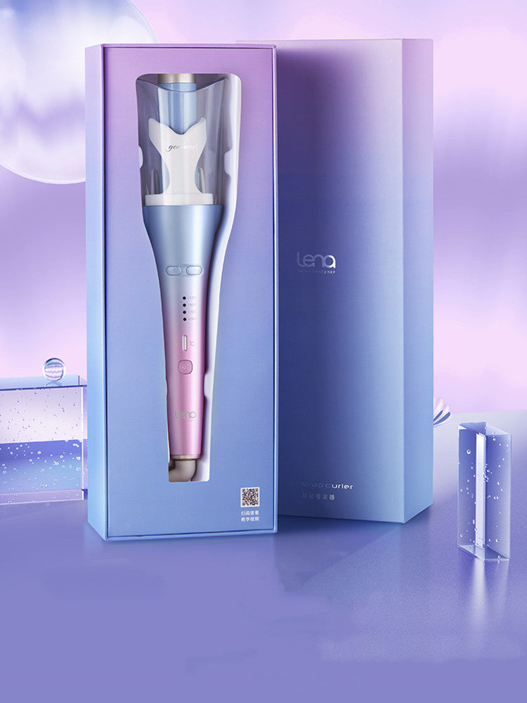 Electoral device with a purple and pink design in a branded box on a matching background