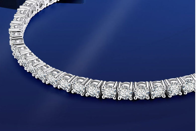 Diamond necklace on a dark blue background